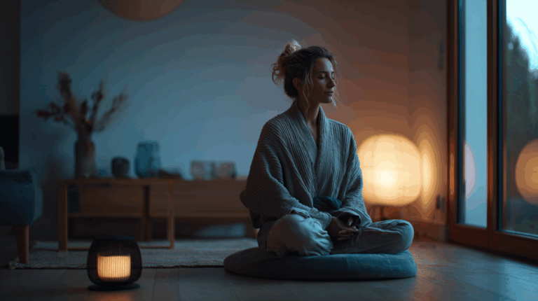Praticienne en bien-être dans un espace zen en 2025