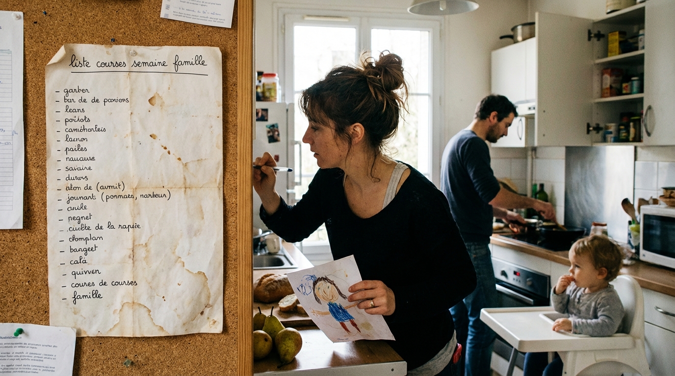 liste courses semaine famille en situation réelle